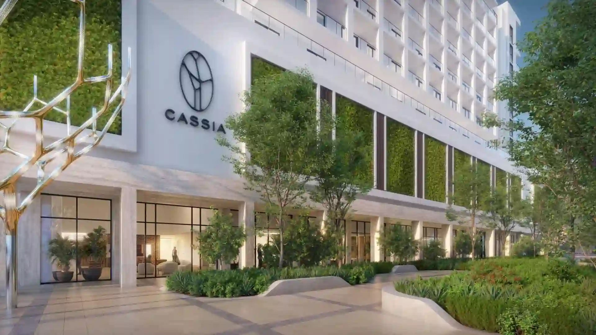 Exterior view of Cassia, a luxury development in Coral Gables, FL