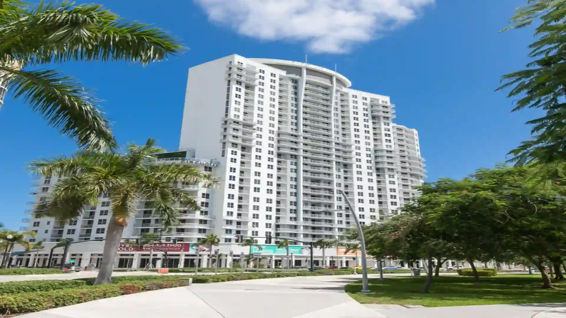 Exterior view of CIRC, a luxury development in Sunny Isles Beach, FL