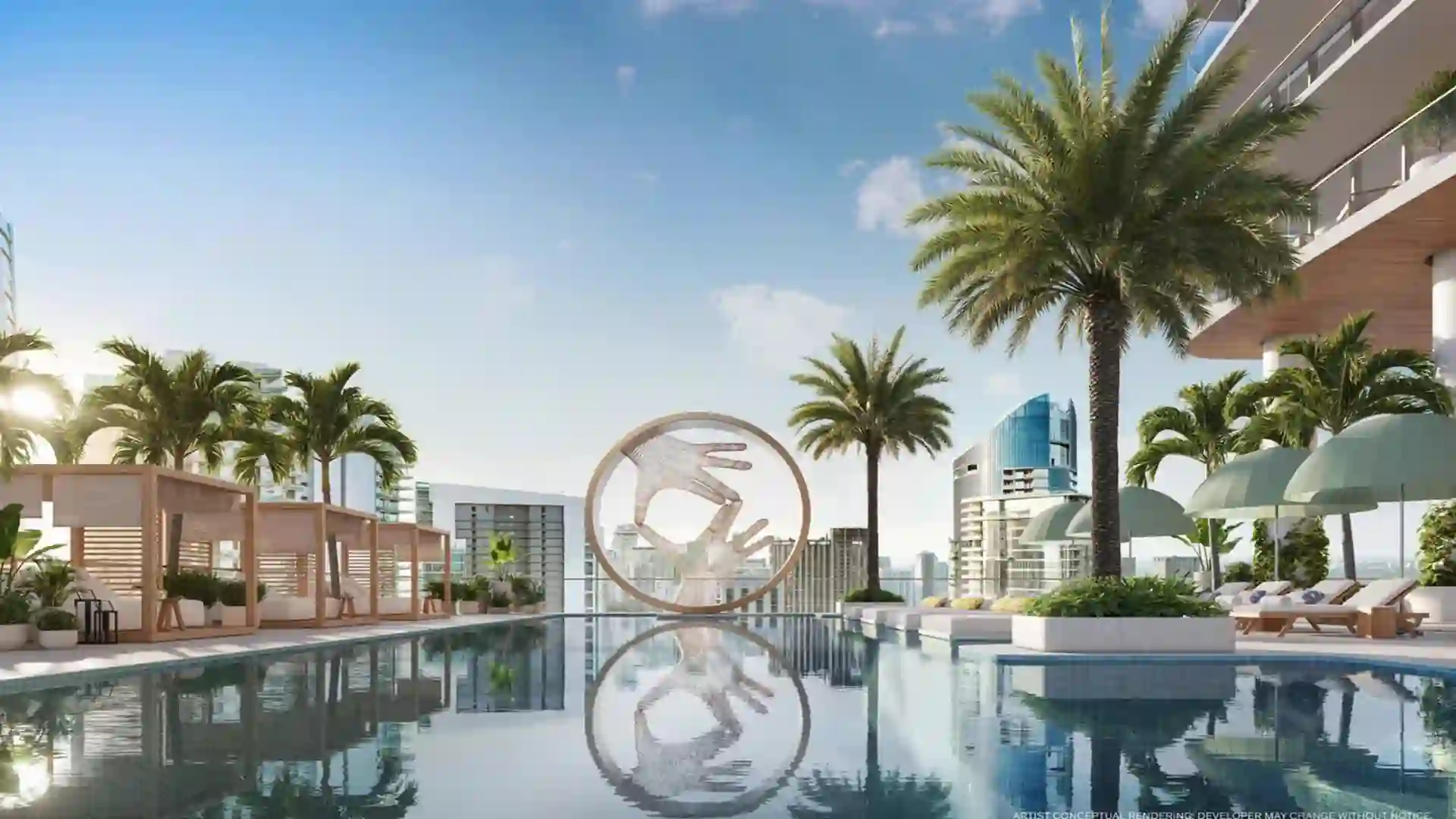 Exterior view of JEM Private Residences, a luxury development in Miami, FL